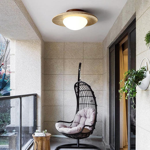 日式吸顶灯黄洞石玄关吸顶灯北欧阳台过道风艺术侘寂民宿走廊创意 商品图2