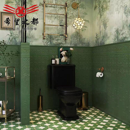 瓷砖法式地板砖海基厨房阳台复古花砖松绿墙砖300x1200卫生间布 商品图1