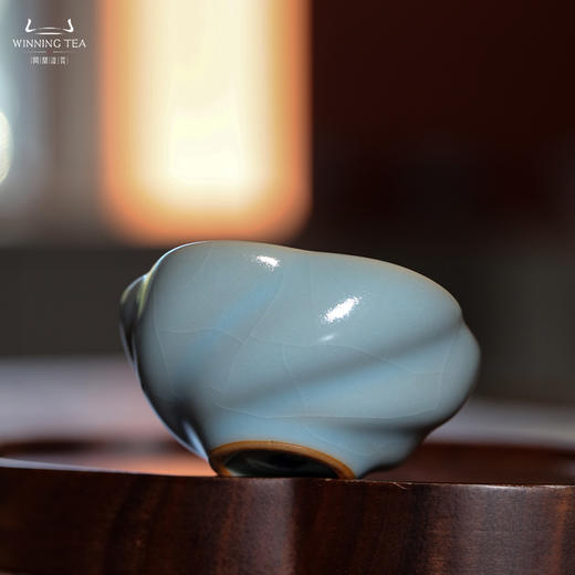 问鼎汝瓷收藏款传统天青玫瑰杯 商品图3