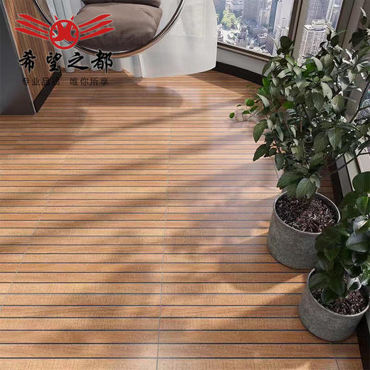 阳台砖露台户外地砖防滑仿院子庭院别墅抗冻瓷砖花园地砖木纹室外 商品图0