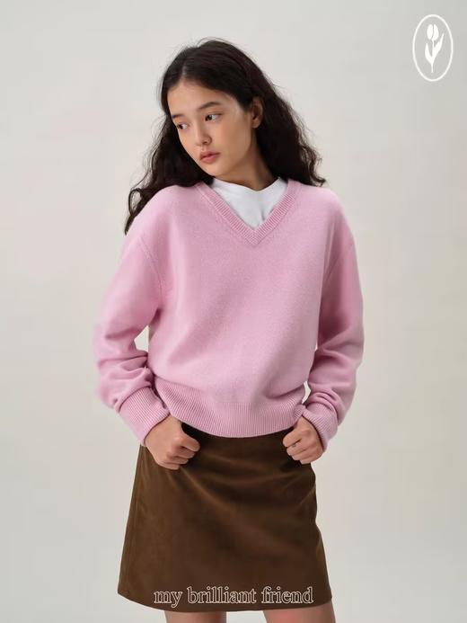 shyshystill/shy202408026/三色慵懒经典高品质v领全羊毛针织衫套头毛衣 商品图3