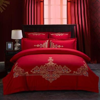 ——————恒源祥百花争研全棉绣花婚庆四件套HYX062TJ（代发） 商品图0