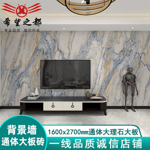 *背景亮光规格通体客厅大理石大岩板大板16002700别墅连纹地板砖 商品图0