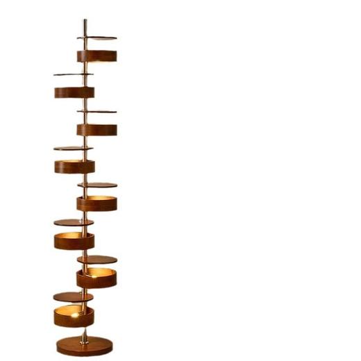 创意立式灯实木美式中古落地灯边沙发卧室客厅侘寂风复古书房床头 商品图4