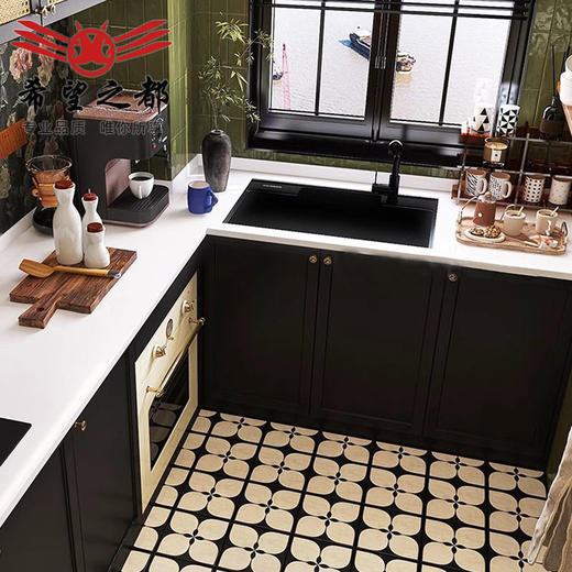 墙砖地砖砖复古300x900瓷砖厕所墨绿色浴室法式玫瑰花厨房卫生间 商品图3