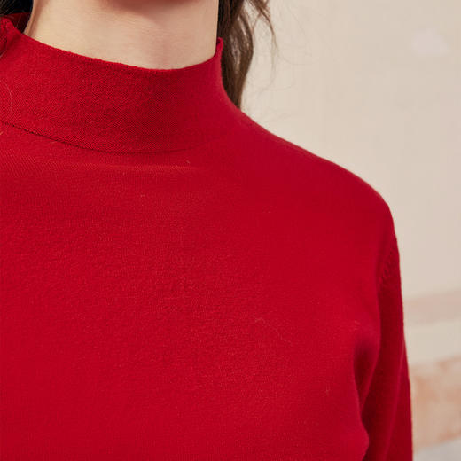 两三事 巡梦诗人 2024秋季新款百搭半高领打底衫长袖针织衫女 商品图3