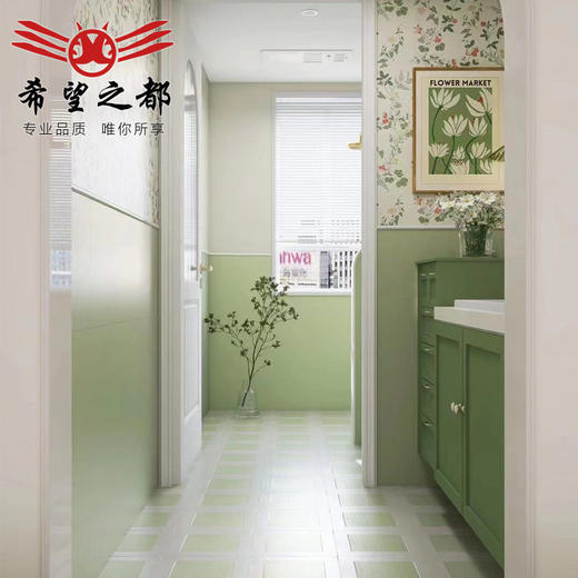 奶白背景瓷砖微侘寂卫生间花砖花片浴室壁纸300x800水泥法式墙砖 商品图2