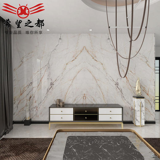 *背景亮光规格通体客厅大理石大岩板大板16002700别墅连纹地板砖 商品图1