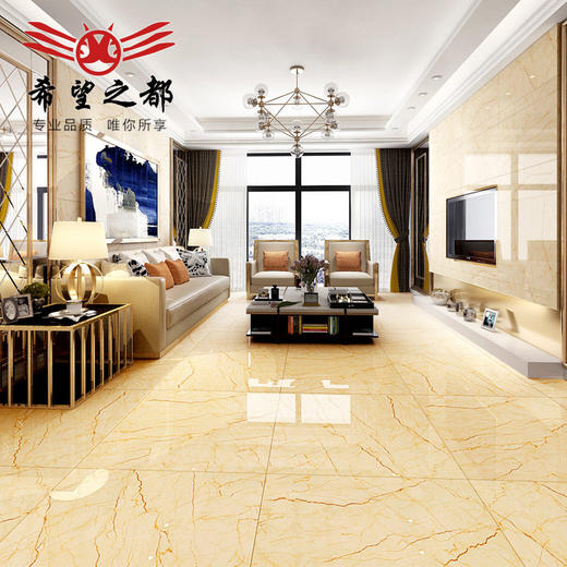 大理石希望通体瓷砖 负离子都800x800地砖地板品质暖色客厅黄色之 商品图1