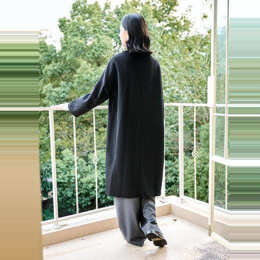 NEELLY纳俪商场同款冬季新款气质通勤羊毛呢大衣女西装翻领长外套N24104N07752 商品图1