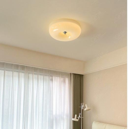 风卧室吸顶灯奶油法式阳台中古吸顶灯圆形护眼北欧玄关纽扣吸顶灯 商品图4