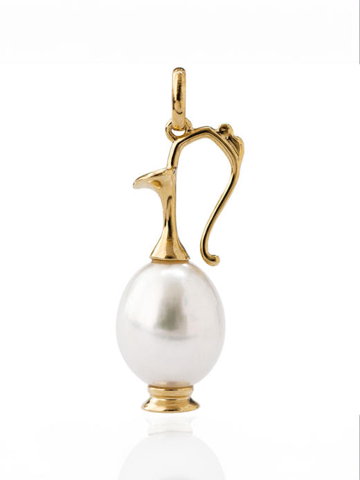 凤冠胡瓶18K金天然淡水珍珠强光珍珠水壶2019新品单颗吊坠子（不含链） 商品图4
