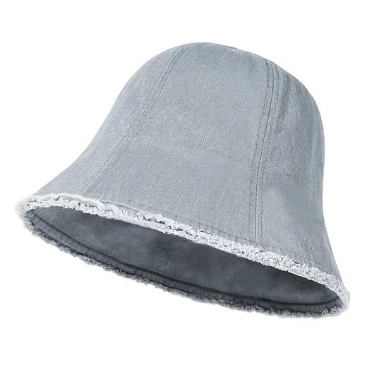 CACUSS帽子女秋冬季新款牛仔毛边渔夫帽大头防晒户外遮阳透气盆帽PM240402 商品图4