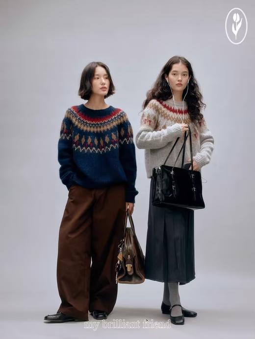 shyshystill/shy202408051/费尔岛羊毛马海毛重工设计感原创经典套头上衣 商品图4