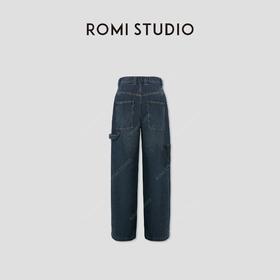 ROMI STUDIO“机场牛仔”甄选斜纹棉加厚洗水直筒牛仔裤RW24AX80402