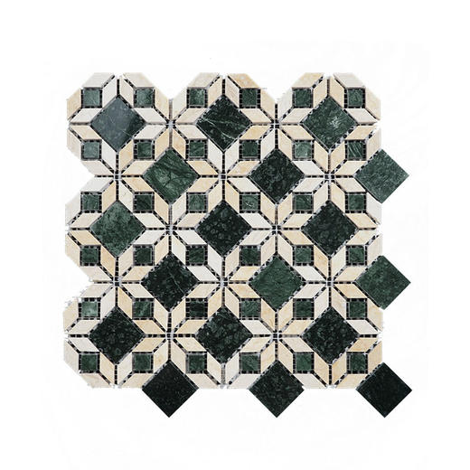 瓷砖马赛克厨房大理石卫生间石材305x305mm墨绿色复古天然港式 商品图3