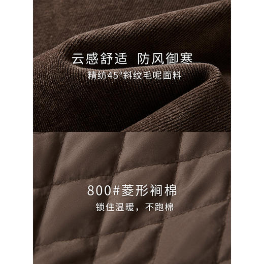 【年货节】熙世界美拉德咖色工装风毛呢外套女秋冬复古休闲短款呢子夹克上衣 商品图3