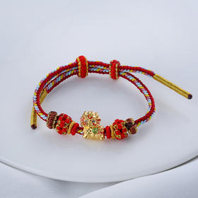 【宏艺珠宝】福佑白泽手串·足金精品5D挂坠