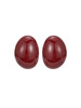 Oflye潮流饰品  小众设计高级感酒红色椭圆金属耳钉耳环女新款法式耳饰潮 商品缩略图4