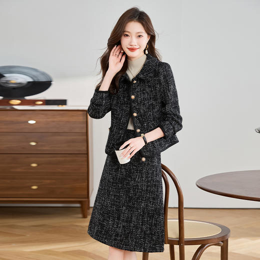 时尚休闲套装新款气质百搭小香风外套半裙两件套裙HR-XXL7016 商品图2