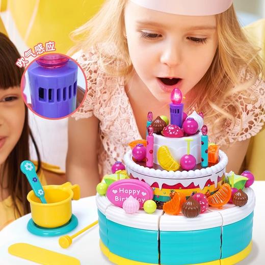 五星玩具生日蛋糕玩具音乐点蜡烛男女孩庆生礼物儿童过家家切切乐 商品图2
