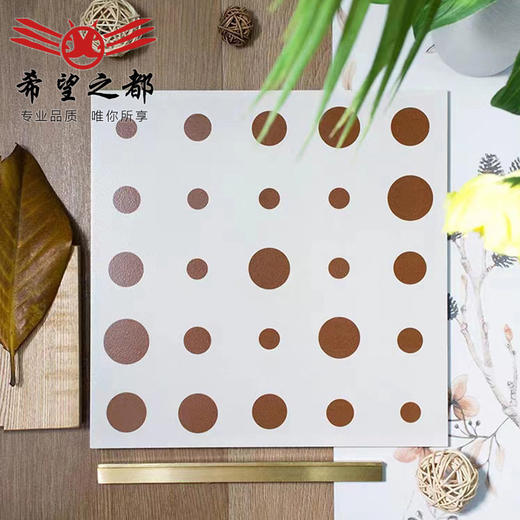 系墙砖柔光地砖壁纸圆点花清新卫生间暖色300x300阳台砖花砖厨房 商品图3