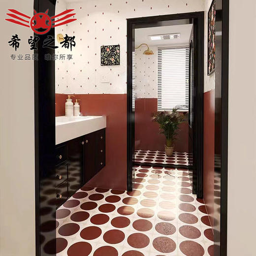 复古小厨房墙面砖浴室厕所花砖阳台卫生间地砖点缀300900法式瓷砖 商品图3