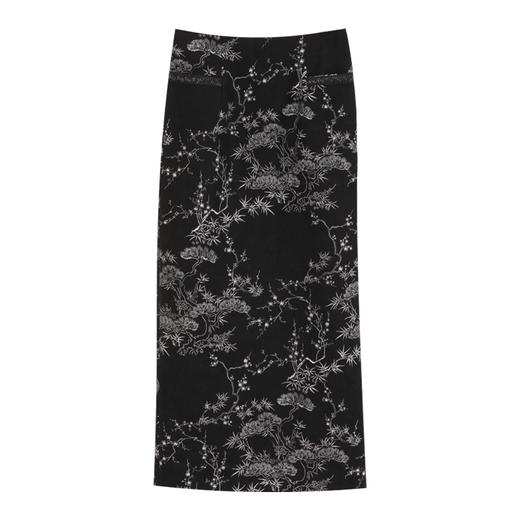 玳莎新中式提花半身裙女2024年秋冬新款显瘦国风复古气质直筒半裙  ED34302 商品图4