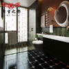 黑白200x200卫生间瓷砖厨房法式复古墙砖浴室酷黑小地砖厕所花砖 商品缩略图1