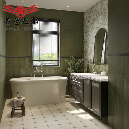 哑光300X900mm复古长条墨绿色地砖墙砖民宿法式瓷砖砖卫生间浴室 商品图3