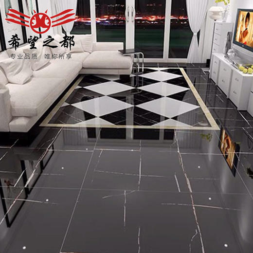 洗手间格地板砖厨房防滑格子过道棋盘地砖地砖黑白卫生间浴室特色 商品图2