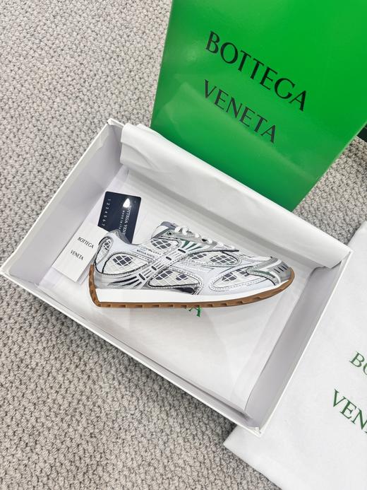 Bottega Veneta葆蝶家 Orbit 织物 圆头系带 耐磨 低帮 生活休闲鞋 女款 白银色（HC） 商品图2