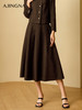 【商场同款】阿菁娜2024冬季新款精纺羊毛编织高腰A字裙A29D113029 商品缩略图0