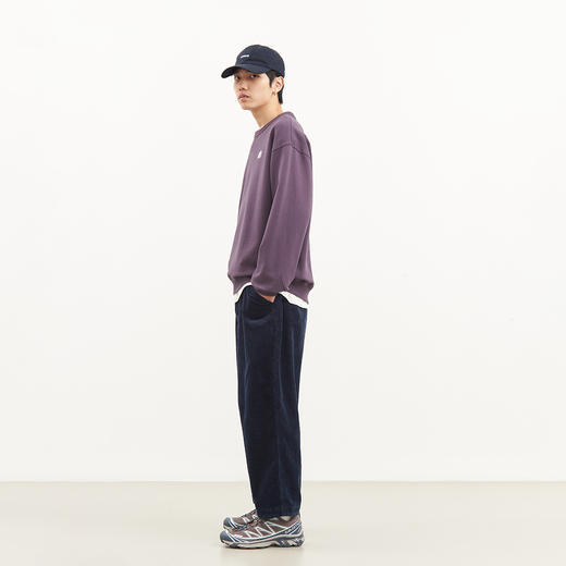 吃茶去chichaqu2024重磅灯芯绒锥形单褶九分裤复古宽松休闲百搭 商品图3