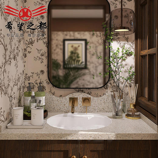 玫瑰花厨房枝蔓墙砖浴室法式300900地砖砖卫生间瓷砖复古厕所粉色 商品图2