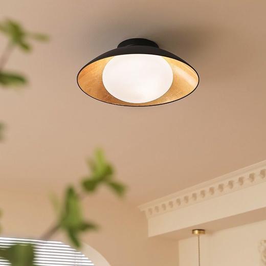 书房黑中古吸顶灯法式风民宿诧寂吸顶灯汤圆吸顶灯金箔创意卧室 商品图3