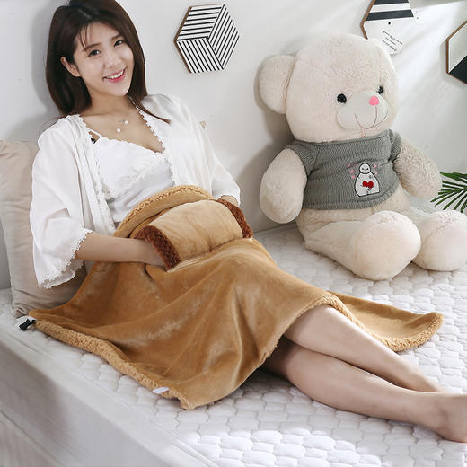 【精选】名品暖博士便携暖身电热毯60*80cm（多色可选）  办公室盖毯盖腿暖身毯 商品图0