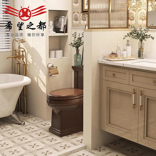 小复古卫生间厨房花砖阳台赤贫墙砖风300600地砖艺术厕所瓷砖法式 商品图1