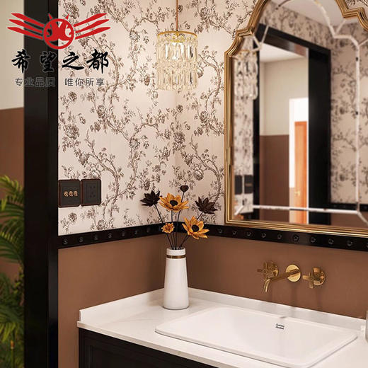 厕所复古法式卫生间小厨房墙砖地砖300x900枝蔓浴室花砖浪漫玫瑰 商品图0