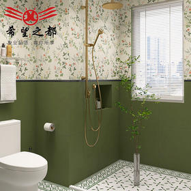 艺术阳台法式绿色浴室地砖厨房仿花砖全瓷瓷砖卫生间墙纸复古墙砖