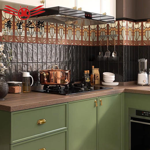 复古150x300地砖浴室墙砖阳台法式花砖厨房卫生间古风砖小厕所中 商品图0