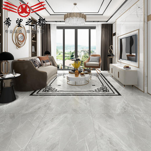 地砖灰白色之柔光都大理石客厅800x800瓷砖地板砖通体砖希望 商品图1