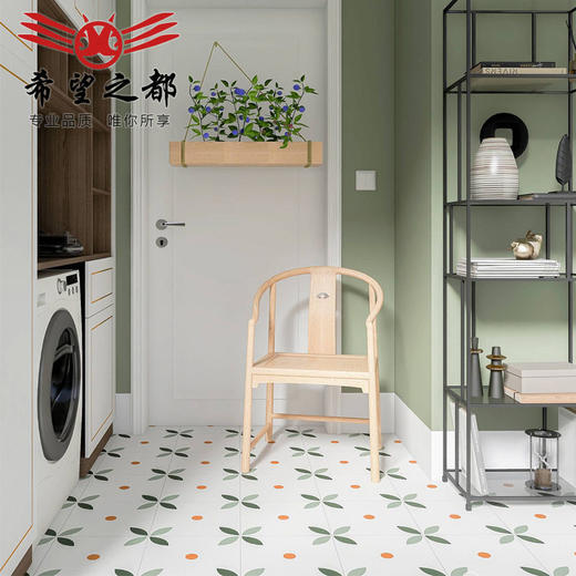 厨房北欧花砖彩色黑白地板砖400清新阳台卫生间小花片小拼花花砖 商品图2