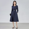 【高货wl】全新升级【铂金会员321/天猫429/差价108】(35024) 洛诗琳秋季新款收腰显瘦法式气质连衣裙时尚简约腰带A字裙 商品缩略图1