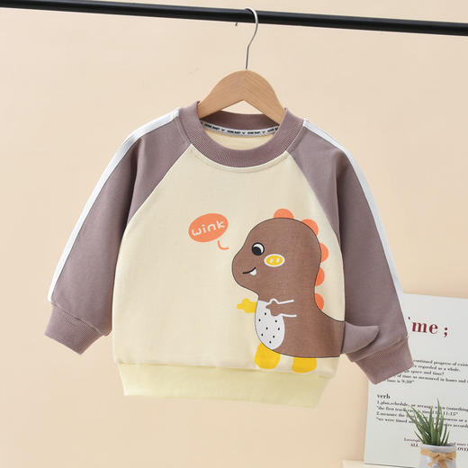 【萌趣时尚，休闲舒适】儿童长袖秋季新款 圆领纯棉卫衣 宽松上衣 卡通小童装 秋装男婴童卫衣-QQ 商品图8