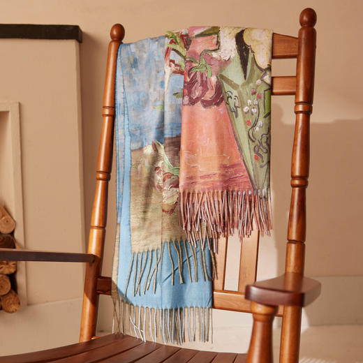 两三事 定制梵高围巾文艺风印花流苏围巾 尺寸180cm*70cm 商品图2