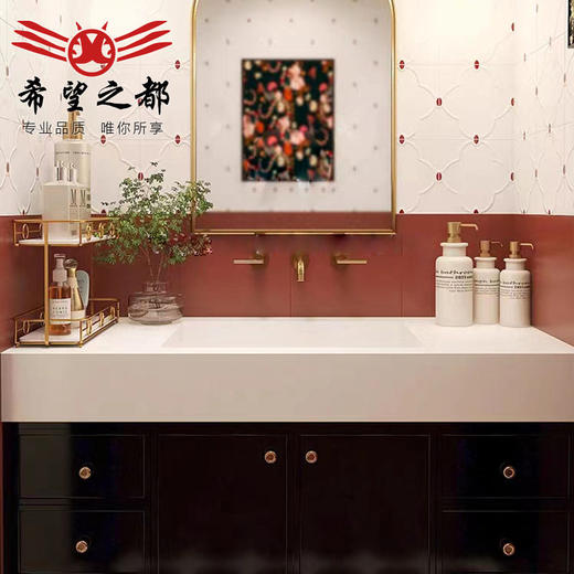 复古小厨房墙面砖浴室厕所花砖阳台卫生间地砖点缀300900法式瓷砖 商品图2