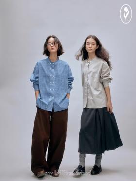shyshystill/shy202408052/设计感棉质高品质双排扣衬衫上衣