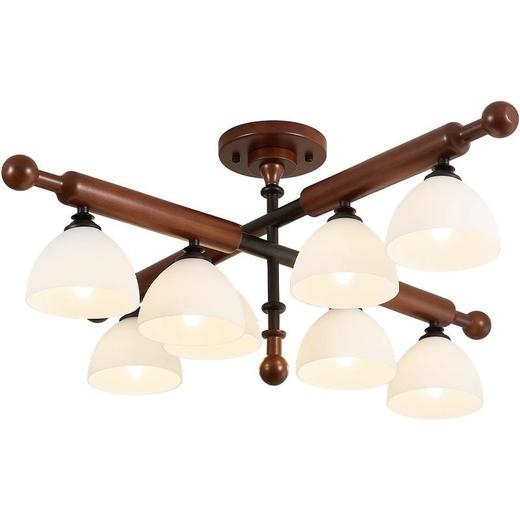 实木衣帽间中式风魔客厅吸顶灯卧室中古餐厅灯新书房复古灯豆侘寂 商品图4