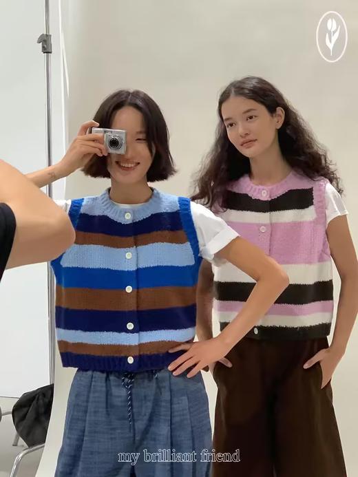 shyshystill/shy202408032/撞色设计圈圈纱感羊毛重磅针织马甲 商品图3